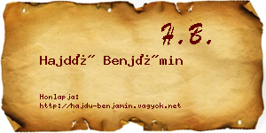 Hajdú Benjámin névjegykártya